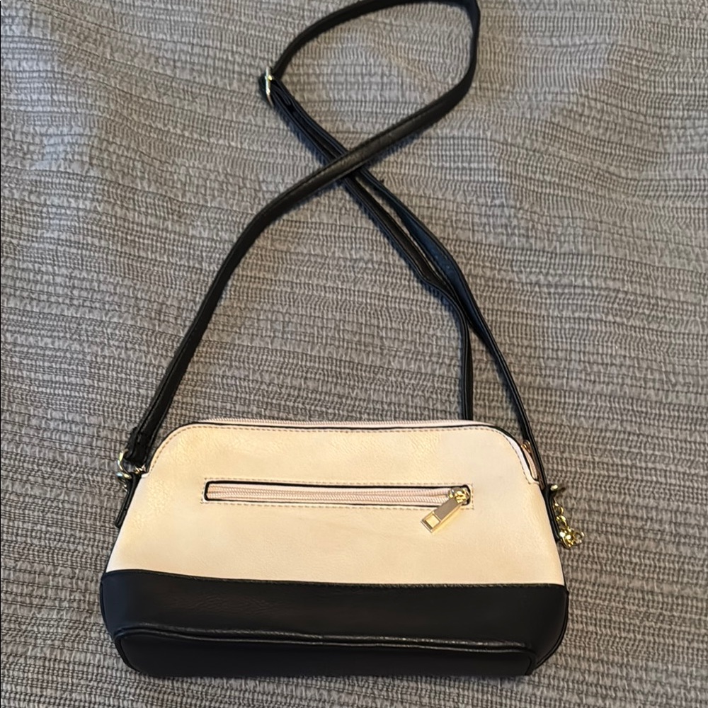 Elegant Black and Cream Crossbody Bag